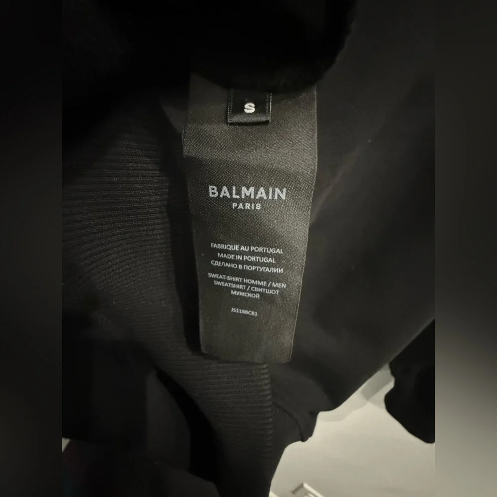 NWOT Vintage pullover Balmain Men’s Embroidered Oversized Sweatshirt Size Small - Picture 10 of 13